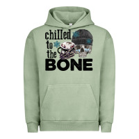Pigment Oil Green Chilled to the bone skull winter Urban Hoodie - FaDigitalArtStudio