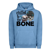 Pigment Pebble Blue Chilled to the bone skull winter Urban Hoodie - FaDigitalArtStudio