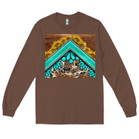 Chestnut western  sunflower turquise gemstone  tumbler Long Sleeve Tee - BarkalooDesign