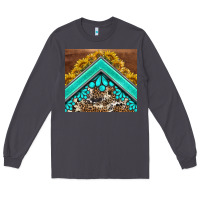 Smoke western  sunflower turquise gemstone  tumbler Long Sleeve Tee - BarkalooDesign