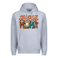 Heather Grey thankful mama sheep Premium Hoodie - RacoonDesign