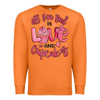 Carrot all you need is love and cupcakes valentines day Premium Sweatshirt - MaliasSmallBusiness