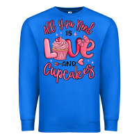 True Royal all you need is love and cupcakes valentines day Premium Sweatshirt - MaliasSmallBusiness
