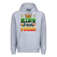 Heather Grey king of the jokes Premium Hoodie - HRA Design Shop