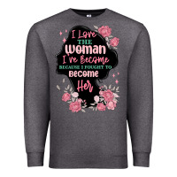 Charcoal Heather i love the woman ive become Premium Sweatshirt - MaliasSmallBusiness