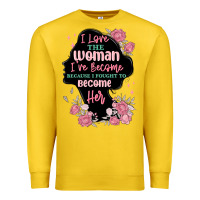 Lemon i love the woman ive become Premium Sweatshirt - MaliasSmallBusiness