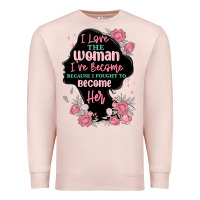 Pale Pink i love the woman ive become Premium Sweatshirt - MaliasSmallBusiness