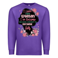 Purple i love the woman ive become Premium Sweatshirt - MaliasSmallBusiness