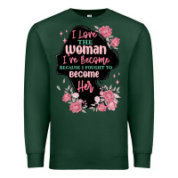 Sports Green i love the woman ive become Premium Sweatshirt - MaliasSmallBusiness