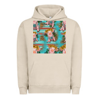 Pigment French Oak turquoise baby pig seamless pattern Urban Hoodie - HRA Design Shop
