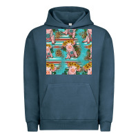 Pigment Midnight Navy turquoise baby pig seamless pattern Urban Hoodie - HRA Design Shop