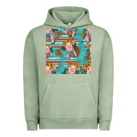 Pigment Oil Green turquoise baby pig seamless pattern Urban Hoodie - HRA Design Shop