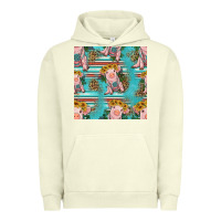 Pigment Pistachio turquoise baby pig seamless pattern Urban Hoodie - HRA Design Shop