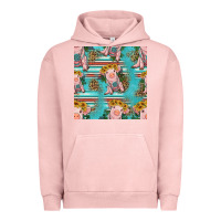 Pigment Salmon turquoise baby pig seamless pattern Urban Hoodie - HRA Design Shop