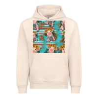 Sandshell turquoise baby pig seamless pattern Urban Hoodie - HRA Design Shop