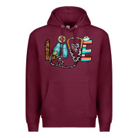 Burgundy love nurse Premium Hoodie - CowhideDigitalArt