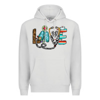 Dove Grey love nurse Premium Hoodie - CowhideDigitalArt