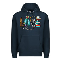 Navy love nurse Premium Hoodie - CowhideDigitalArt