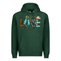 Sports Green love nurse Premium Hoodie - CowhideDigitalArt