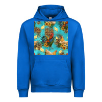 Cobalt poultry animals seamless pattern Urban Hoodie - HRA Design Shop