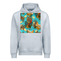 Heather Grey poultry animals seamless pattern Urban Hoodie - HRA Design Shop
