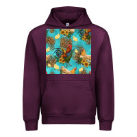 Mauve Wine poultry animals seamless pattern Urban Hoodie - HRA Design Shop