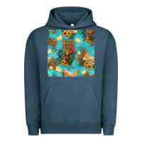 Pigment Midnight Navy poultry animals seamless pattern Urban Hoodie - HRA Design Shop