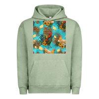 Pigment Oil Green poultry animals seamless pattern Urban Hoodie - HRA Design Shop