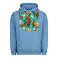Pigment Pebble Blue poultry animals seamless pattern Urban Hoodie - HRA Design Shop