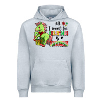 Heather Grey All I Want For Christmas Is A Unicorn Urban Hoodie - FaDigitalArtStudio