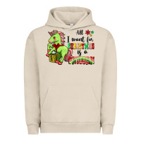 Pigment French Oak All I Want For Christmas Is A Unicorn Urban Hoodie - FaDigitalArtStudio