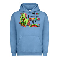 Pigment Pebble Blue All I Want For Christmas Is A Unicorn Urban Hoodie - FaDigitalArtStudio