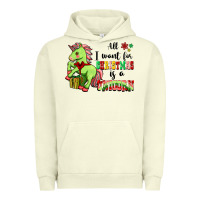 Pigment Pistachio All I Want For Christmas Is A Unicorn Urban Hoodie - FaDigitalArtStudio
