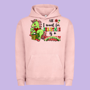 All I Want For Christmas Is A Unicorn Urban Hoodie Designed By Fadigitalartstudio