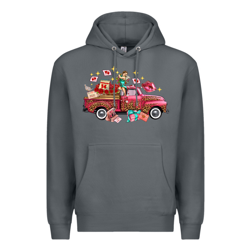 Valentine's Day Truck Photography Love Side View Premium Hoodie by FaDigitalArtStudio | Teevron
