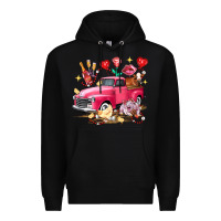 Black valentine's day truck farm animals Premium Hoodie - FaDigitalArtStudio