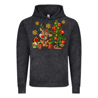 Vintage Black reindeer and christmas tree Vintage Hoodie - AdoDesignShop