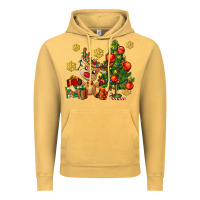 Vintage Mustard reindeer and christmas tree Vintage Hoodie - AdoDesignShop