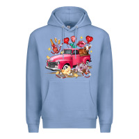 Colony Blue valentine's day truck farm animals Premium Hoodie - FaDigitalArtStudio