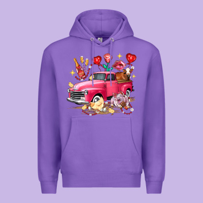 Valentine's Day Truck Farm Animals Premium Hoodie Designed By Fadigitalartstudio