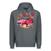 Rock valentine's day truck farm animals Premium Hoodie - FaDigitalArtStudio
