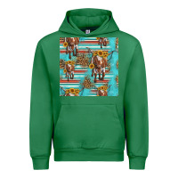 Emerald longhorn bull seamless pattern Urban Hoodie - HRA Design Shop