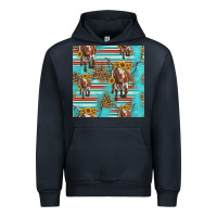 Navy longhorn bull seamless pattern Urban Hoodie - HRA Design Shop