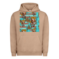 Pigment Burro longhorn bull seamless pattern Urban Hoodie - HRA Design Shop