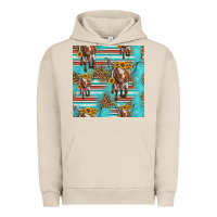 Pigment French Oak longhorn bull seamless pattern Urban Hoodie - HRA Design Shop