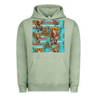 Pigment Oil Green longhorn bull seamless pattern Urban Hoodie - HRA Design Shop
