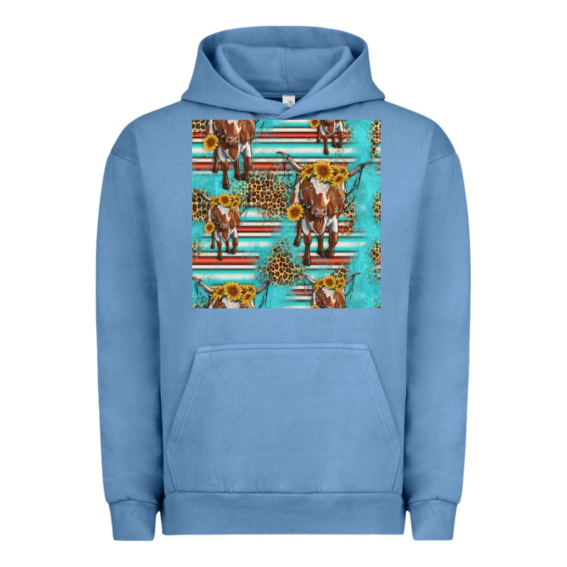 Longhorn Bull Seamless Pattern Urban Hoodie by HRA Design Shop | Teevron
