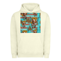 Pigment Pistachio longhorn bull seamless pattern Urban Hoodie - HRA Design Shop