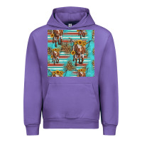 Tulip longhorn bull seamless pattern Urban Hoodie - HRA Design Shop