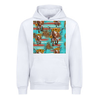 White longhorn bull seamless pattern Urban Hoodie - HRA Design Shop